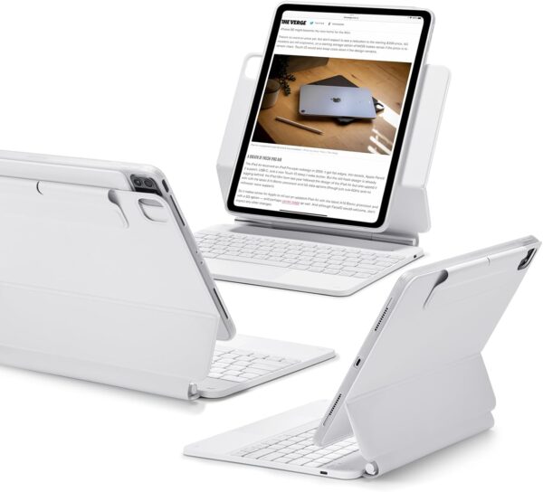 Magic Keyboard For iPad Pro 12.9 2018-2022 A1876 A2229 A2378 A2436 Korean Arabic Spanish Rainbow Backlit TouchPad Keyboard - 图片 2