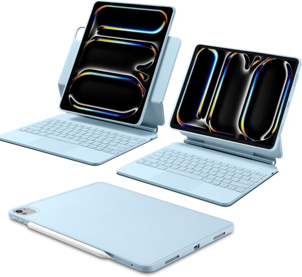 Magic Keyboard For iPad Pro 13 M4 A2926 A3007 A2925 Korean Arabic Spanish Rainbow Backlit TouchPad Keyboard - 图片 12