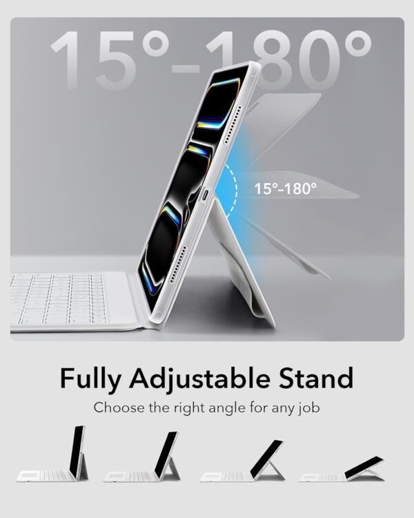 Magic Keyboard Case For iPad Pro 13 2024 M4 A2926 A3007 A2925 Arabic Spanish Rainbow Backlit Keyboard - 图片 4