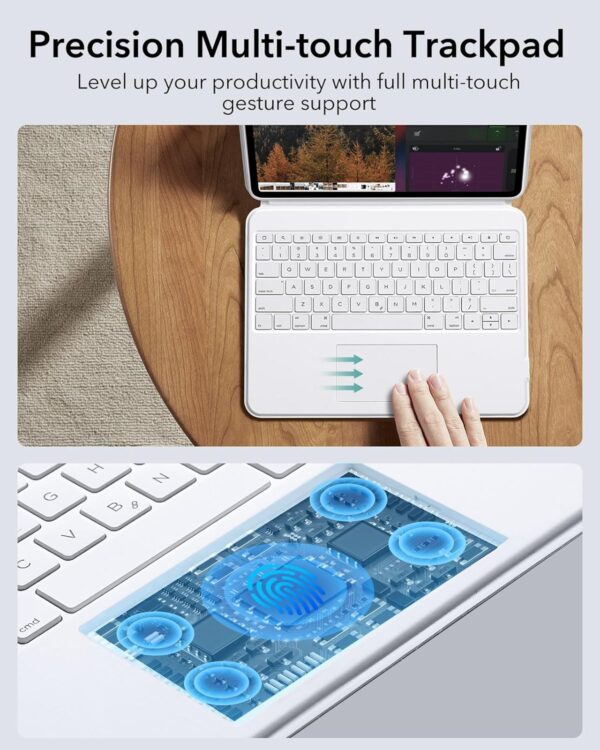 Magic Keyboard Case For iPad Pro 13 2024 M4 A2926 A3007 A2925 Arabic Spanish Rainbow Backlit Keyboard - 图片 5