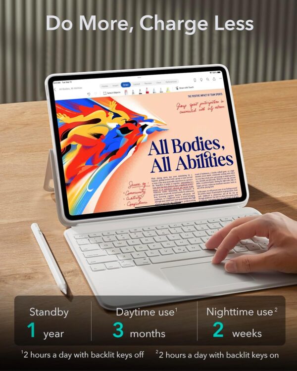 Magic Keyboard Case For iPad Pro 13 2024 M4 A2926 A3007 A2925 Arabic Spanish Rainbow Backlit Keyboard - 图片 9