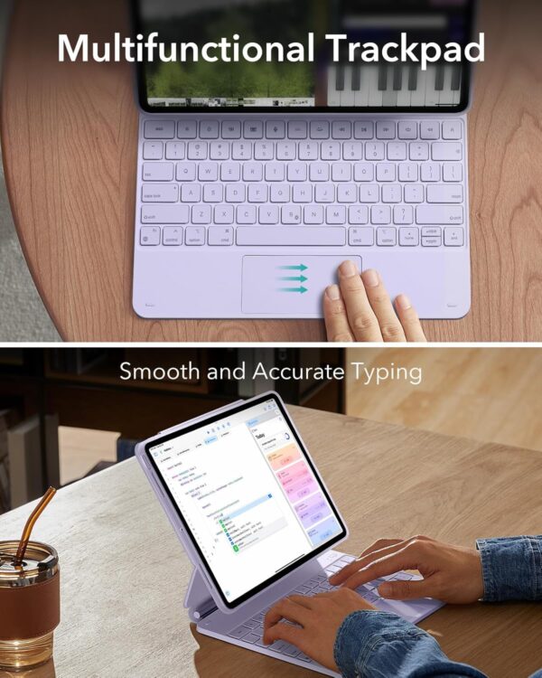 Magic Keyboard For iPad Pro 13 M4 A2926 A3007 A2925 Korean Arabic Spanish Rainbow Backlit TouchPad Keyboard - 图片 6