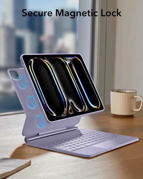 Magic Keyboard For iPad Pro 13 M4 A2926 A3007 A2925 Korean Arabic Spanish Rainbow Backlit TouchPad Keyboard - 图片 7
