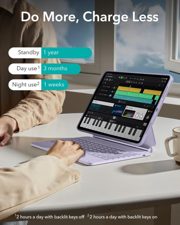Magic Keyboard For iPad Pro 13 M4 A2926 A3007 A2925 Korean Arabic Spanish Rainbow Backlit TouchPad Keyboard - 图片 8