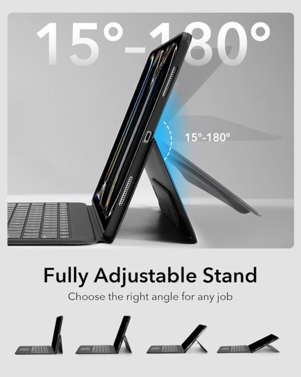 Magic Keyboard Case For iPad Pro 13 2024 M4 A2925 A2926 A3007 Arabic Spanish Rainbow Backlit Keyboard - 图片 4