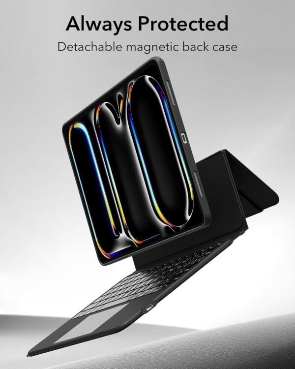 Magic Keyboard Case For iPad Pro 13 2024 M4 A2925 A2926 A3007 Arabic Spanish Rainbow Backlit Keyboard - 图片 6