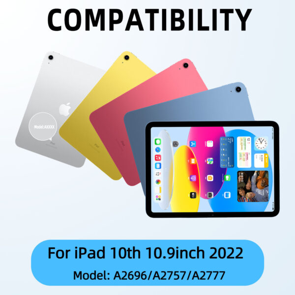 Magic Keyboard for iPad 10th 10.9 2022 Folio Keyboard Spanish AZERTY Korean Portuguese Hebrew - 图片 2