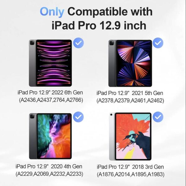 for iPad 12.9 Magic Keyboard Pro 12.9 2020 2022 iPad Magic Keyboard Touchpad Backlit Korean Spanish Arabic Hebrew Folio Keyboard - 图片 2
