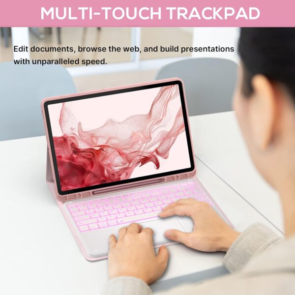 TouchPad Keyboard Case For Samsung Galaxy Tab S7 S8 S9 11.0 Spanish Hebrew Arabic AZERTY Korean Backlit Keyboard - 图片 5