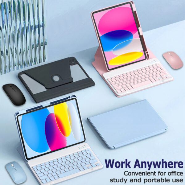 Rotating Keyboard Case for  Pro 11 2018-2022 iPad Air 4 4th 5 5th Air 6 Air 11 Spainsh Korean Keyboard - 图片 4