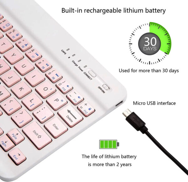 Custom Language Keyboard Mouse For IOS Android Windows Tablet For iPad Air 4 5 Mini 6 Pro 11 10th Gen Samsung Tab S9 FE S8 S7 A9+ A8 A7 - 图片 5