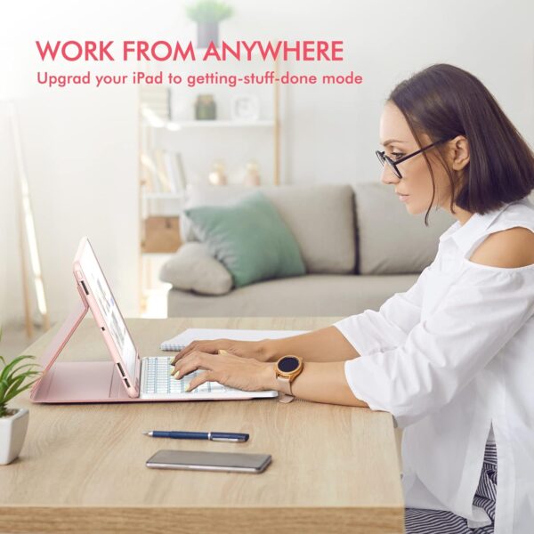 Korean AZERTY Spanish TouchPad Keyboard Case for iPad 10th 10.9 2022 Backlit Cover Shell Pen Slot - 图片 6