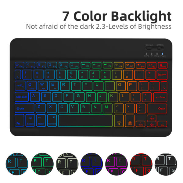 Rainbow Backlight Keyboard Case For Samsung Galaxy Tab S9 FE S9FE 10.9 SM X510 X516B Korean Portuguese Hebrew Spanish Russian Keyboard - 图片 6
