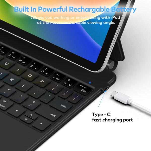 Magic Keyboard for iPad 10th 10.9 2022 Folio Keyboard Spanish AZERTY Korean Portuguese Hebrew - 图片 4
