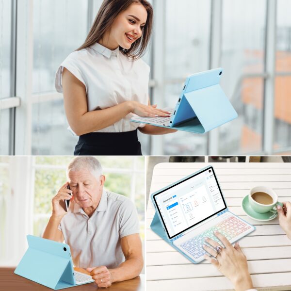 Case For Samsung Galaxy Tab S9 FE S9FE 10.9 SM X510 X516B Backlight AZERTY Korean Hebrew Spanish Portuguese Russian Keyboard - 图片 6