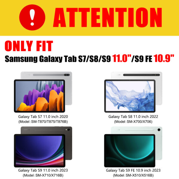 For Samsung Galaxy Tab S7 S8 S9 S9FE 11.0 Magic Case Keyboard Arabic Spanish Rainbow Backlit Keyboard - 图片 2