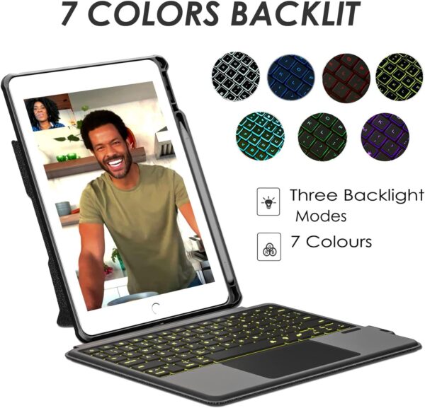 Magic Case For iPad 10.2 9th Gen 2021 A2604 10.2 8th Gen 2020 A2270 10.2 7th 2019 A2197 Air 3rd 10.5 2019 A2125 Pro 10.5 2017 A1701 Spanish Korean Arabic Russian Backlit Keyboard - 图片 5