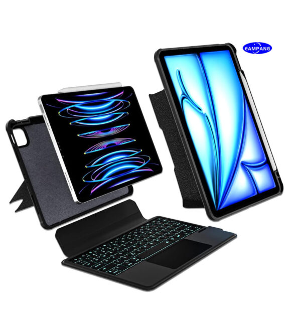 Magic Case For iPad Pro 11 2018-2022 Air 4th 5th Air 11 M2 2024 A2899 A1979 A2228 A2301 A2435 A2324 A2588 Spanish Korean Arabic Russian Backlit Keyboard