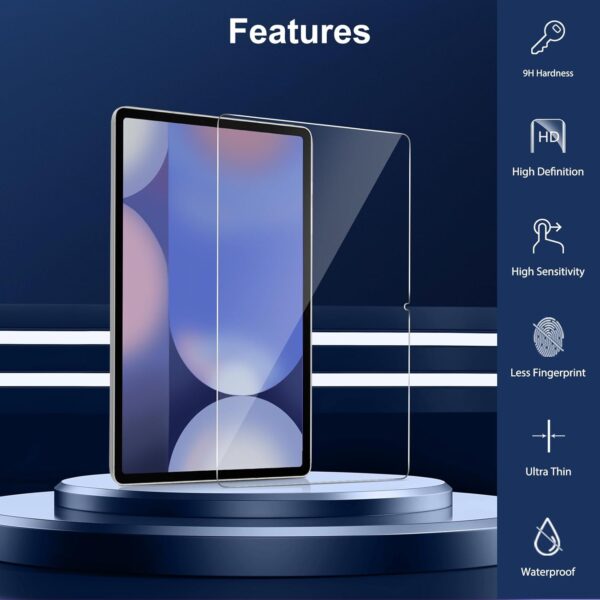 Screen Protector for Galaxy Tab S10 Plus/S9 Plus/S9 FE Plus/S7 FE 5G/S8 Plus 12.4'',Tempered Glass for Samsung Galaxy Tablet S10+/S9 Plus/S7 FE - 图片 4