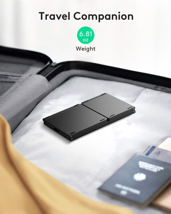 Foldable Bluetooth Keyboard with Touchpad Portable Wireless Keyboard with Stand Holder, Rechargeable Full Size Ultra Slim Pocket Folding Keyboard for Android Windows iOS Tablet & Laptop - 图片 8