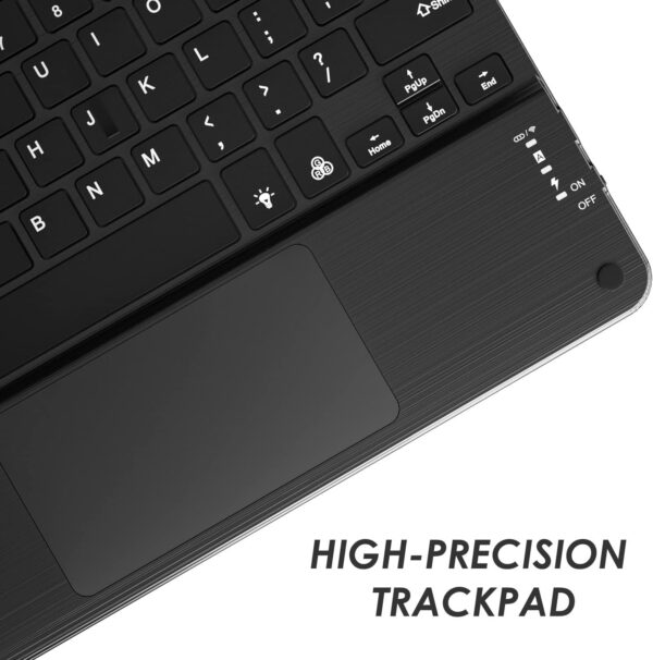 TouchPad Keyboard case for 9",9.7",10.1",10.2"10.5"10.9‘’11" Tablets 2-in-1 Bluetooth Wireless Keyboard with Touchpad,7 Colors Backlit & Leather Folio Cover - 图片 4