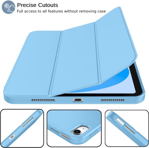 New iPad 10th Generation Case 2022 10.9 Inch with Pencil Holder, Trifold Stand Smart Case with Soft TPU Back - 图片 4