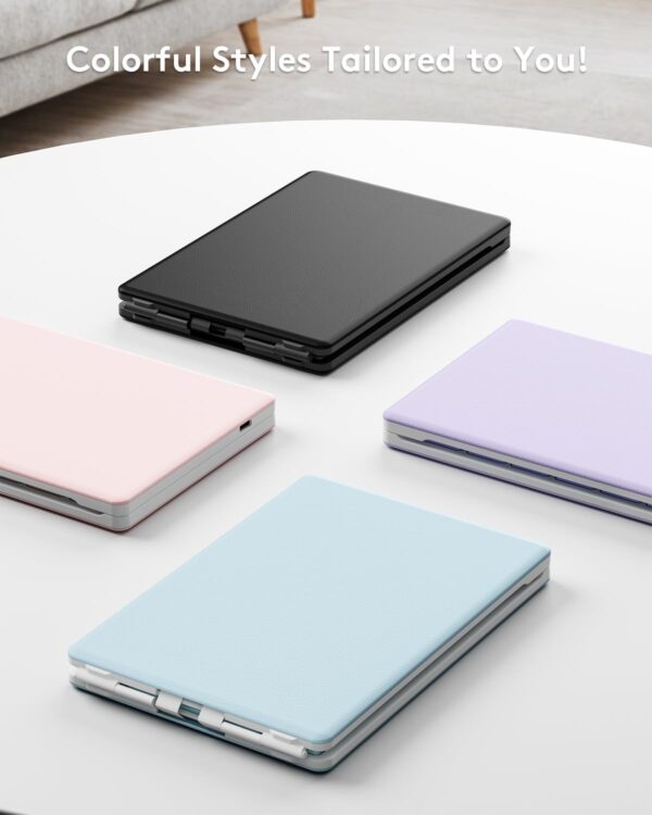 Foldable Bluetooth Keyboard - Portable Wireless Keyboard with Stand Holder, Rechargeable Full Size Ultra Slim Keyboard Compatible IOS Android Windows Smartphone Tablet and Laptop - 图片 9