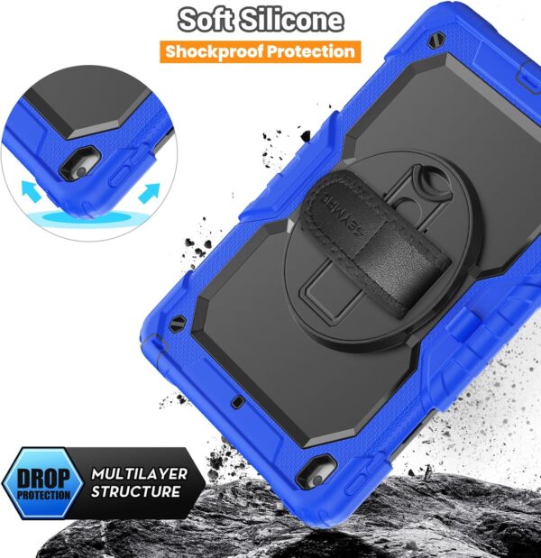 Case for iPad 9th/8th/7th Generation Case 10.2" 2021-2019, Full-Body Shockproof Heavy Duty Protective Case with Screen Protector, Rotating Stand/Handle/Shoulder Strap for iPad 10.2 - 图片 7