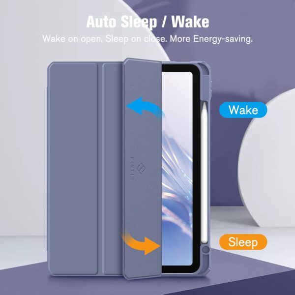 Hybrid Slim Case for iPad Air 11-inch M2 (2024) iPad Air 5th Generation (2022) / iPad Air 4th Gen (2020) 10.9 Inch -Shockproof Cover with Clear Back Shell & Pencil Holder - 图片 3