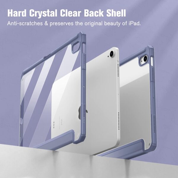 Hybrid Slim Case for iPad Air 11-inch M2 (2024) iPad Air 5th Generation (2022) / iPad Air 4th Gen (2020) 10.9 Inch -Shockproof Cover with Clear Back Shell & Pencil Holder - 图片 6