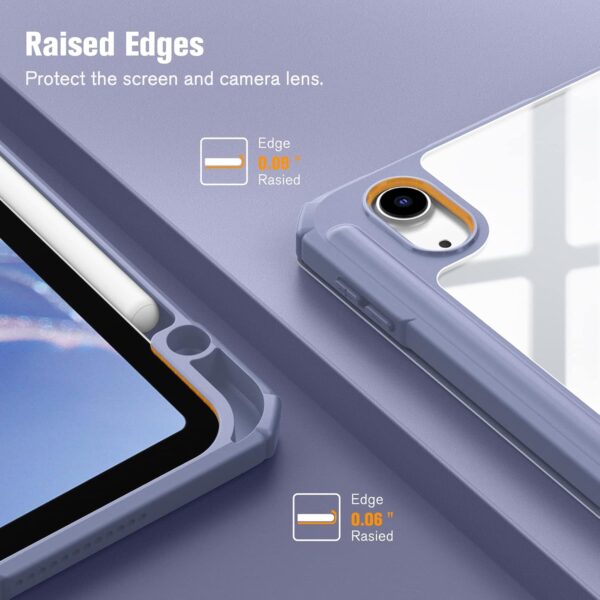 Hybrid Slim Case for iPad Air 11-inch M2 (2024) iPad Air 5th Generation (2022) / iPad Air 4th Gen (2020) 10.9 Inch -Shockproof Cover with Clear Back Shell & Pencil Holder - 图片 7