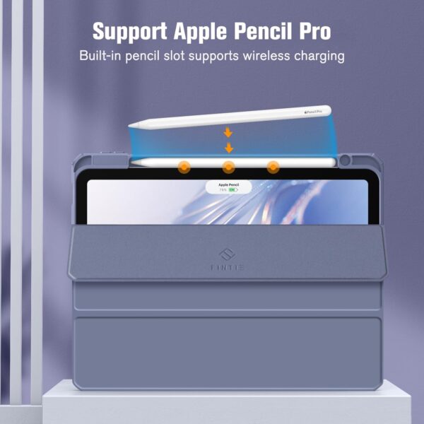 Hybrid Slim Case for iPad Air 11-inch M2 (2024) iPad Air 5th Generation (2022) / iPad Air 4th Gen (2020) 10.9 Inch -Shockproof Cover with Clear Back Shell & Pencil Holder - 图片 8