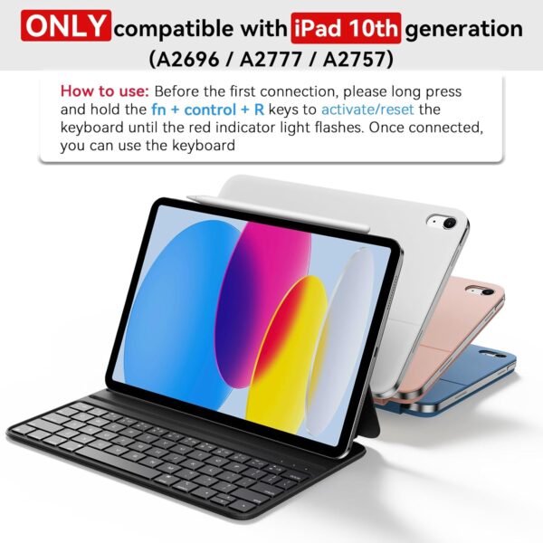 Magic Case For iPad 10th 10.9 2022 A2777 A2696 A2757 Keyboard Arabic Spanish Keyboard - 图片 2