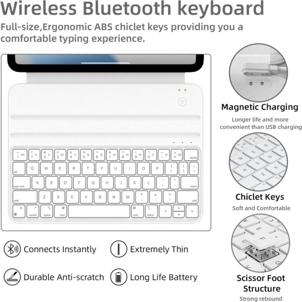 Magic Case For iPad 10th 10.9 2022 A2777 A2696 A2757 Keyboard Spanish Arabic Keyboard - 图片 5