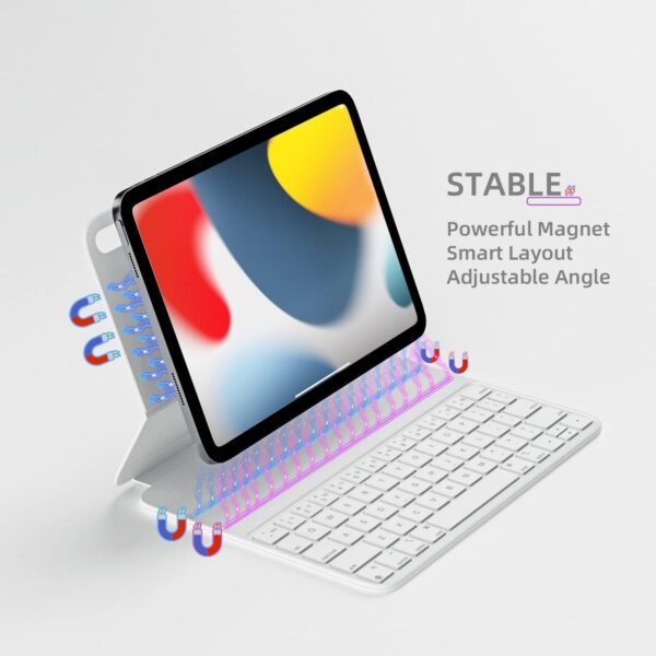 Magic Case For iPad 10th 10.9 2022 A2777 A2696 A2757 Keyboard Spanish Arabic Keyboard - 图片 7