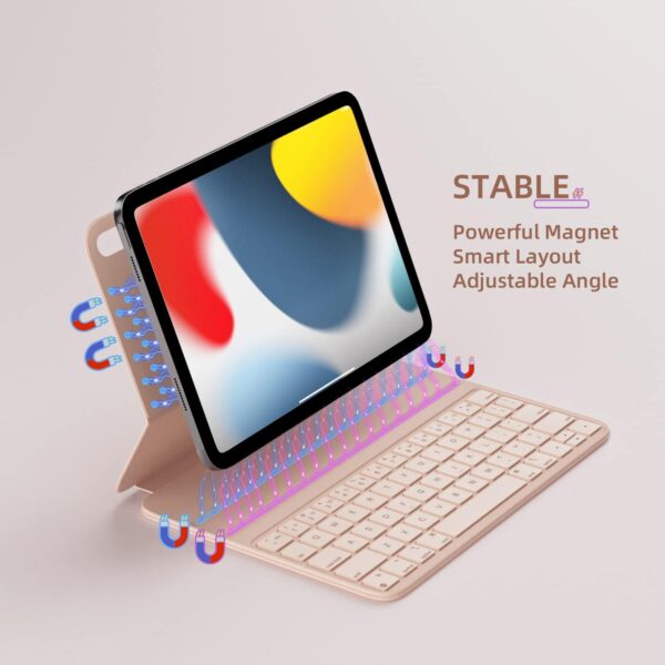 Magic Case For iPad 10th 10.9 2022 A2777 A2696 A2757 Keyboard Spanish Arabic Keyboard - 图片 7