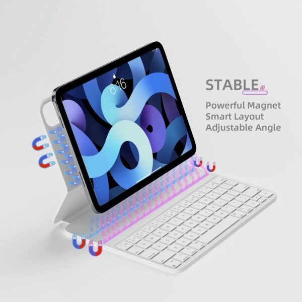 Magic Case For iPad Pro 11 2018-2022 Air 4th 5th Air 11 M2 2024 A2324 A2588 A2899 A1979 A2228 A2301 A2435 Spanish Korean Russian Arabic Keyboard - 图片 5