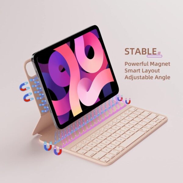 Magic Case For iPad Pro 11 2018-2022 Air 4th 5th Air 11 M2 2024 A2899 A1979 A2228 A2301 A2435 A2324 A2588 Spanish Korean Russian Arabic Keyboard - 图片 5