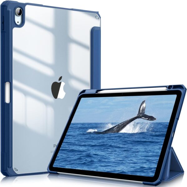 Hybrid Slim Case for iPad Air 11-inch M2 (2024) iPad Air 5th Generation (2022) / iPad Air 4th Gen (2020) 10.9 Inch -Shockproof Cover with Clear Back Shell & Pencil Holder - 图片 10