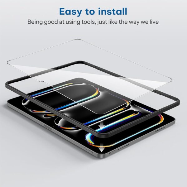 Screen Protector for iPad Pro 13 inch 2024 Model M4 5th Generation Tempered Glass Film Guard for iPad Pro 13 Alignment frame Case Friendly Apple Pencil Pro Compatible - 图片 5