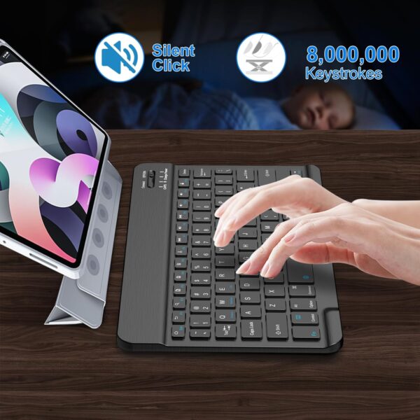 Bluetooth Keyboard for iPad 10th Generation, iPad Pro 13/12/11/10/9/8/7 inch, iPad Air 13/11th Gen, iPad Mini, Samsung Xiaomi Tablets, etc. - Slim Wireless Portable Travel Office Computer Accessories - 图片 3