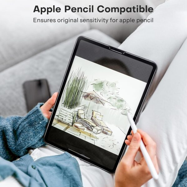 Screen Protector for iPad Air 5th 4th Generation (Air 5/4, 10.9 Inch, 2022/2020) iPad Pro 11 Inch (2022/2021/2020/2018) Tablet - Tempered Glass, Case Friendly, Apple Pencil Compatible - 图片 4