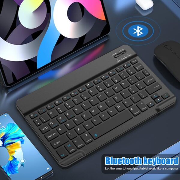 Bluetooth Keyboard for iPad 10th Generation, iPad Pro 13/12/11/10/9/8/7 inch, iPad Air 13/11th Gen, iPad Mini, Samsung Xiaomi Tablets, etc. - Slim Wireless Portable Travel Office Computer Accessories - 图片 5