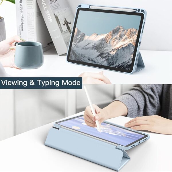 Case for iPad Pro 11 inch 2018-2022 4th/3rd/2nd/1st gen A1979 A2228 A2301 A2435 with Pencil Holder Clear Transparent Back Shell Slim Stand Shockproof Tablet Cover - 图片 5