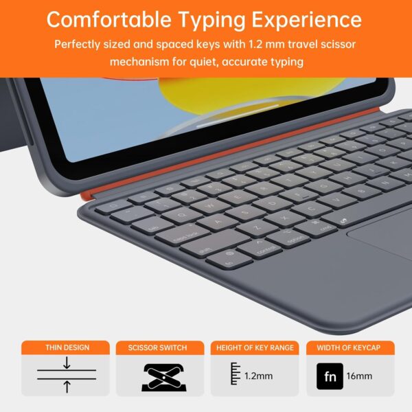 Magic Case For iPad 10th 10.9 2022 A2777 A2696 A2757 Keyboard Arabic Spanish Backlit Keyboard - 图片 4