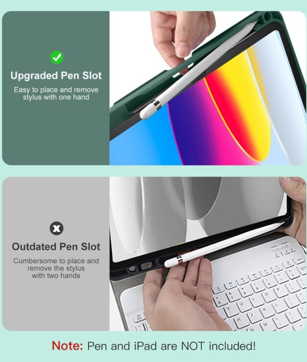 Backlit Keyboard Case for Pro 11 2018-2022 Pro 11 2024 Air 6th 5th 4th 2 3 Pro 10.5 2017 9.7 iPad 10th Gen 10.9 2022 10.2 7th 8th 9th Custom Korean AZERTY Spanish Cover Shell Pen Slot - 图片 5