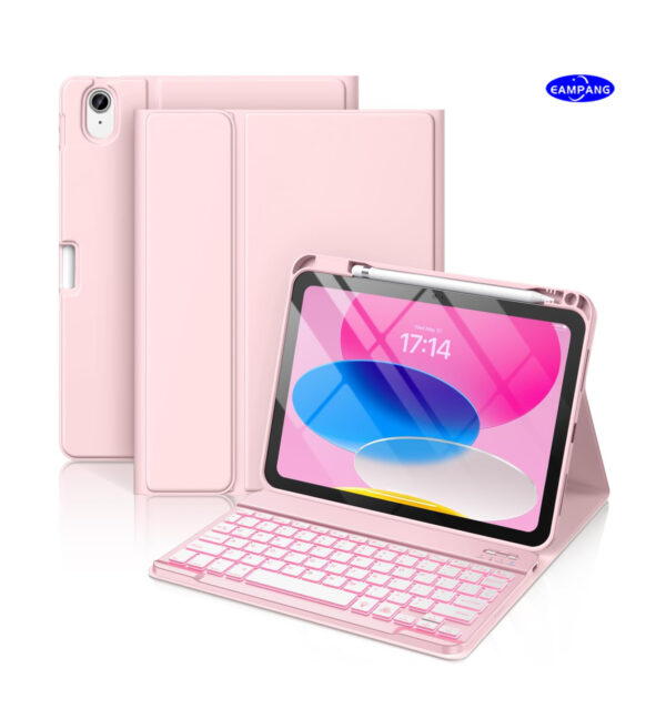 Backlit Keyboard Case for iPad Air 6th 5th 4th 2 3 Pro 11 2024 Pro 10.5 2017 Pro 11 2018-2022 9.7 iPad 10th Gen 10.9 2022 10.2 7th 8th 9th Custom Korean AZERTY Spanish Cover Shell Pen Slot