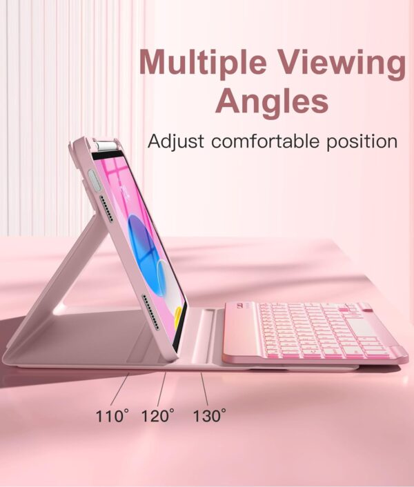 Backlit Keyboard Case for iPad Air 6th 5th 4th 2 3 Pro 11 2024 Pro 10.5 2017 Pro 11 2018-2022 9.7 iPad 10th Gen 10.9 2022 10.2 7th 8th 9th Custom Korean AZERTY Spanish Cover Shell Pen Slot - 图片 4