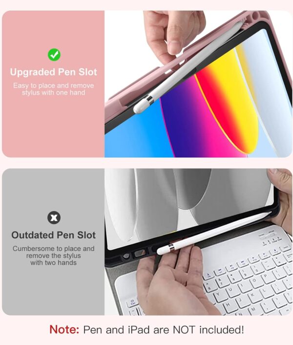 Backlit Keyboard Case for iPad Air 6th 5th 4th 2 3 Pro 11 2024 Pro 10.5 2017 Pro 11 2018-2022 9.7 iPad 10th Gen 10.9 2022 10.2 7th 8th 9th Custom Korean AZERTY Spanish Cover Shell Pen Slot - 图片 5