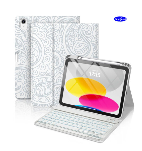 Backlit Keyboard Case for iPad Pro 11 2024 Pro 10.5 2017 Pro 11 2018-2022 9.7 Air 2 3 4th 5th 6th iPad 10th Gen 10.9 2022 10.2 7th 8th 9th Custom Korean AZERTY Spanish Cover Shell Pen Slot